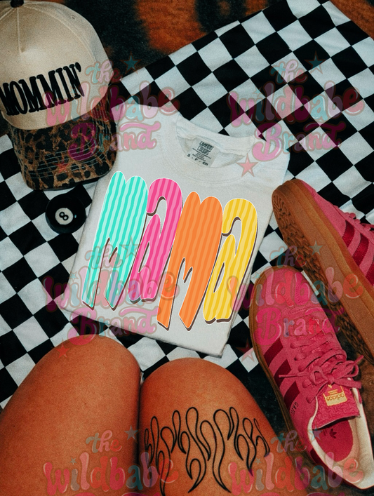 MULTI COLOR MAMA GRAPHIC TEE