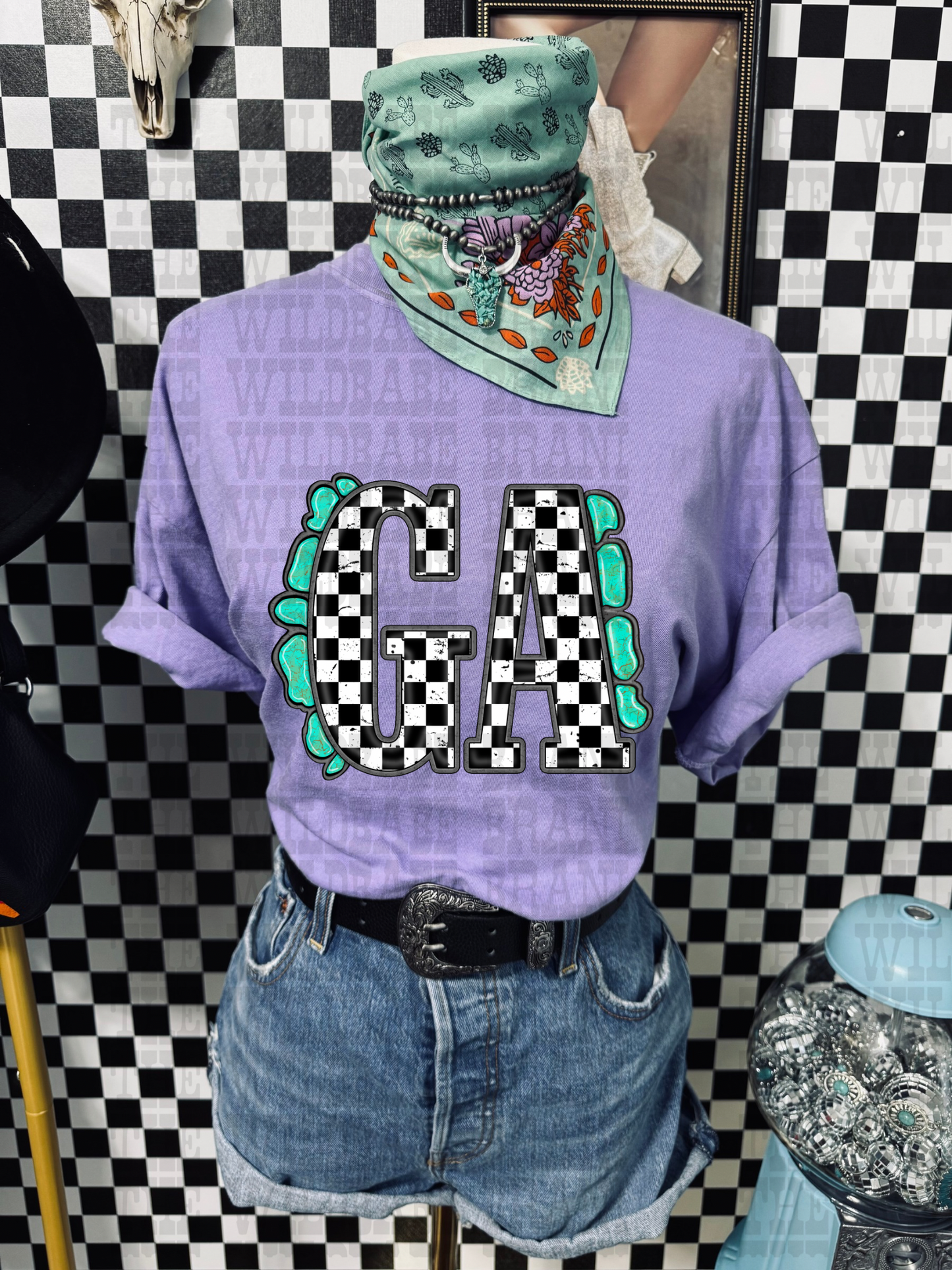 GA CHECKERED TEE TUESDAY