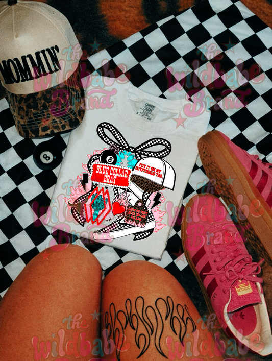 BLUE COLLAR BRAT GRAPHIC TEE (BOYFRIEND)