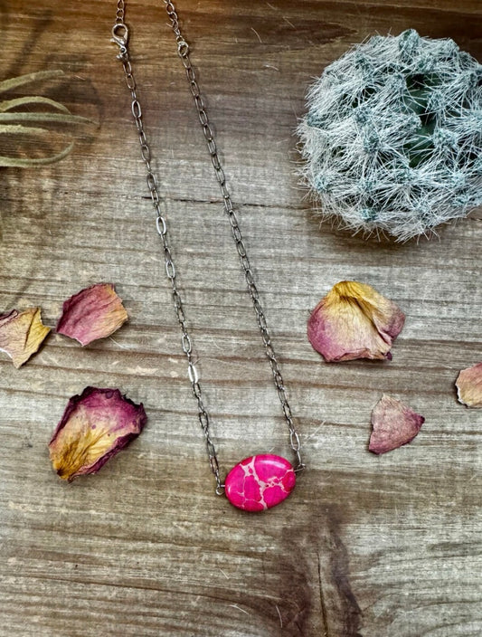 Oval Pink Variscite Chocker