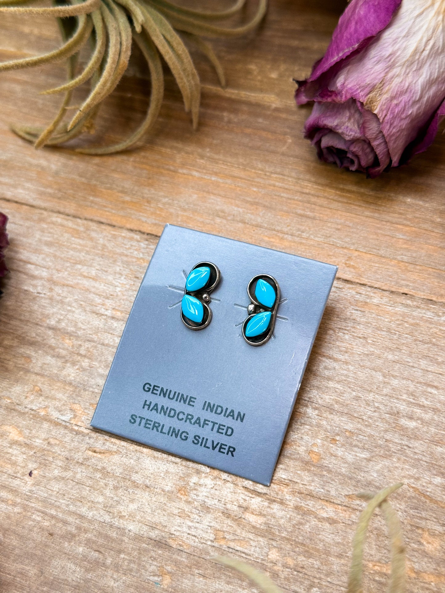 Sterling Silver Kingman Turquoise Stud Earrings